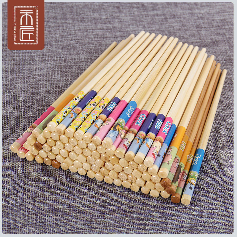 Children's chopsticks home training chopsticks learning chopsticks children's baby tableware set family solid bamboo short fast son 1 pair