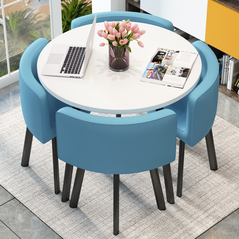 Simple negotiation fair guest table and chair combination 4 people net celebrity casual creative reception small round table milk tea coffee shop