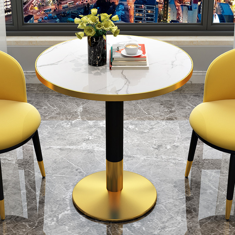 Negotiation table minimalist coffee milk tea shop guests reception round tempered glass small round table tea table simple table
