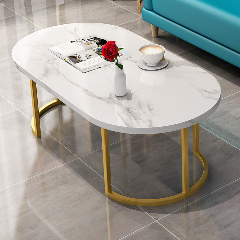 Nordic oval iron coffee table modern minimalist small apartment ins style home living room economical light luxury coffee table