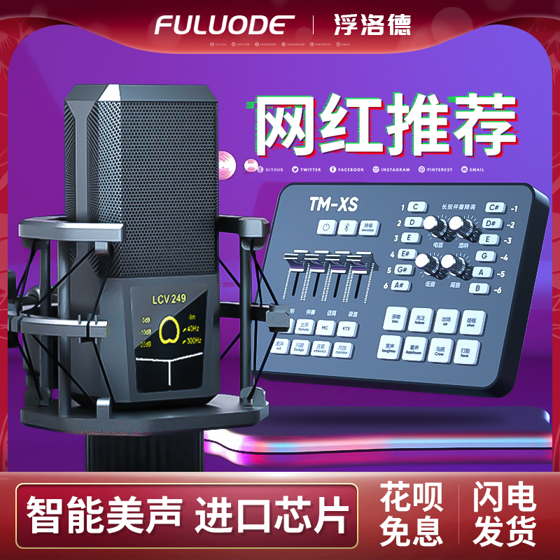 Flolode TM249 sound card Mike suit outdoor mobile phone computer Universal wireless microphone singing K song live
