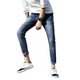 Phiên bản Hàn Quốc của quần jean nam co giãn mùa hè quần nam chân mỏng quần nam lỗ chân trẻ sinh viên quần quần - Quần jean quần sooc Quần jean