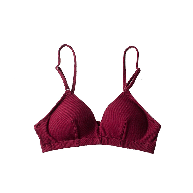 Tinh khiết bông Pháp đồ lót bralette womens phẳng ngực hình tam giác tách không vòng thép model mỏng cô gái sinh viên áo ngực nhỏ.