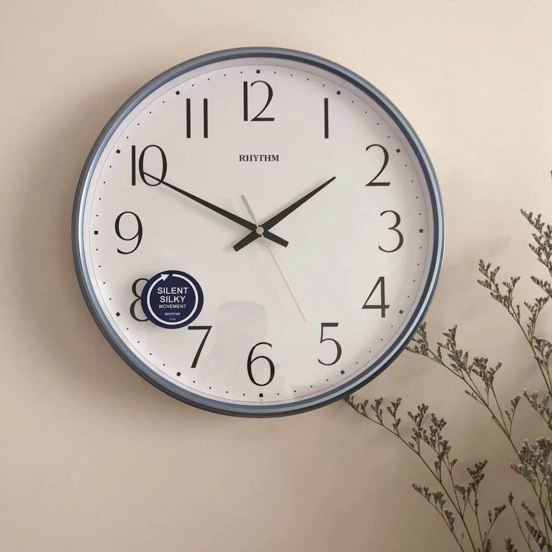 Japan RHYTHM Lisheng silent wall clock Living room bedroom office Nordic simple style resin CMG817