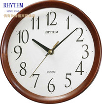 Japanese rhymic living room bedroom dining room solid wood mute sweeping seconds simple clean small wall clock CMG964