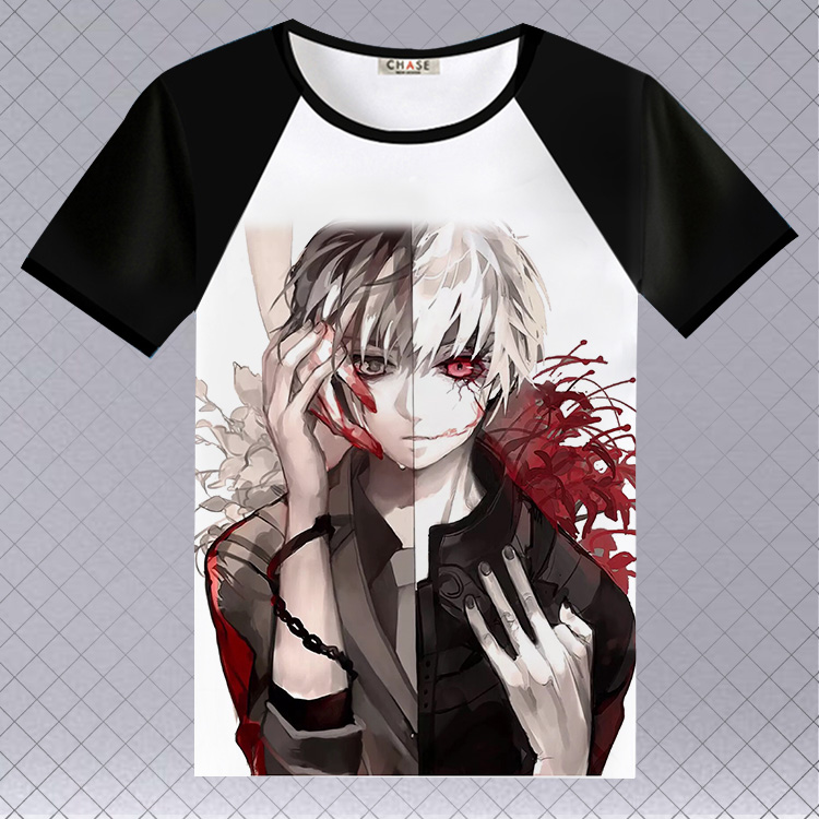 Tokyo Ghouls 金 oul anime Anime áo phông ngắn tay xoay quanh quần áo nam nữ thứ hai nhân dân tệ mùa hè - Carton / Hoạt hình liên quan hình dán