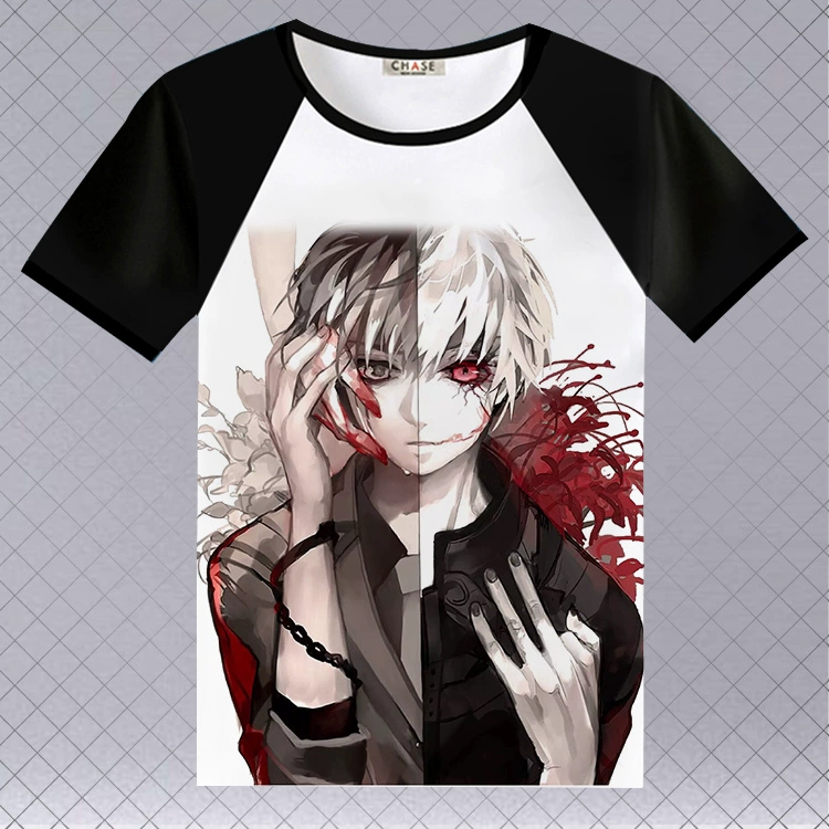 Tokyo Ghouls 金 oul anime Anime áo phông ngắn tay xoay quanh quần áo nam nữ thứ hai nhân dân tệ mùa hè - Carton / Hoạt hình liên quan hình dán dễ thương