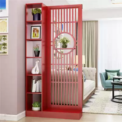 New Chinese style solid wood screen partition with cabinet household small apartment living room entrance simple modern porch shelf