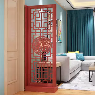 Modern Chinese solid wood double-sided screen partition living room bedroom entrance fashion hollow carved decorative seat screen