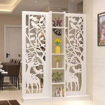 Living room entrance porch screen carved partition decorative flower stand simple modern mobile hollow fashion background window