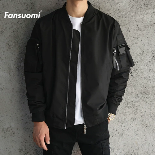 Демисезонная куртка, черная бейсбольная форма