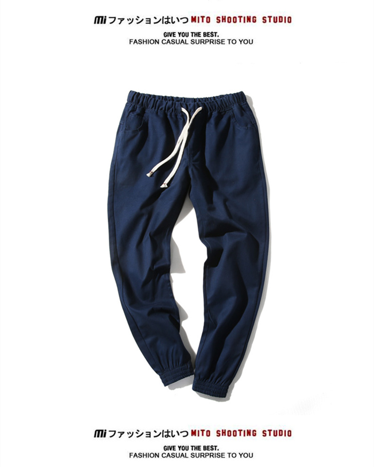 Mùa hè mới giản dị quần nam thanh niên Nhật Bản màu rắn lỏng cotton dụng cụ chùm chân Harlan quần dài thủy triều quần sịp