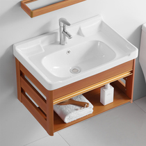 Small apartment wall type washbasin cabinet combination toilet wash basin space aluminum bracket ceramic basin hanging Basin