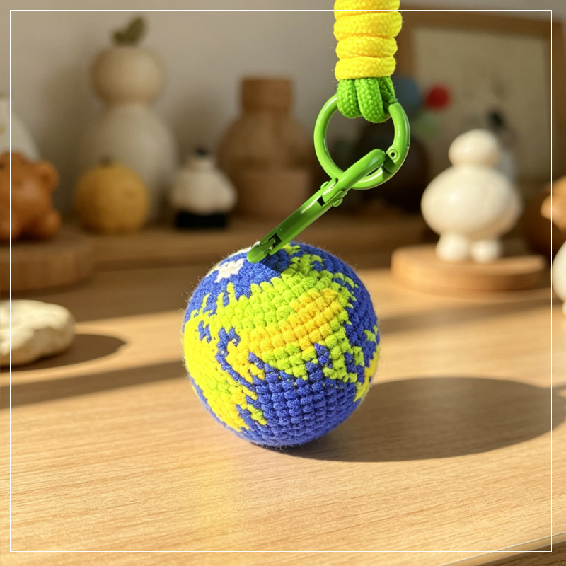 Save the Planet Themed Merchandise: Earth Pendant, Magma High Commander Crochet Sandbag, Movie Guazi Game Keychain