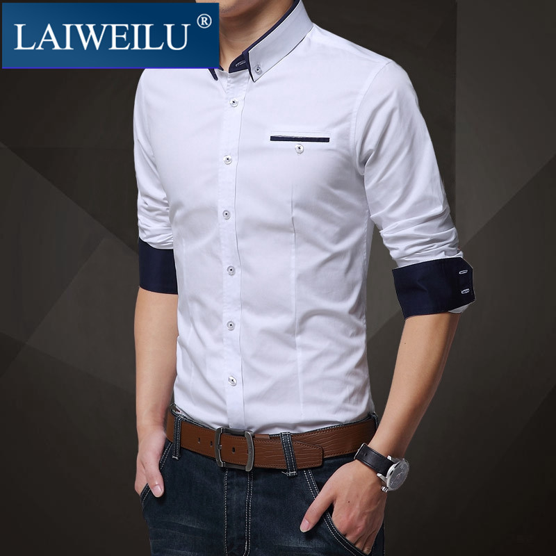 High-end brand shirt Korean version of the trend summer shirt Youth inch shirt Slim shirt Handsome and versatile village shirt