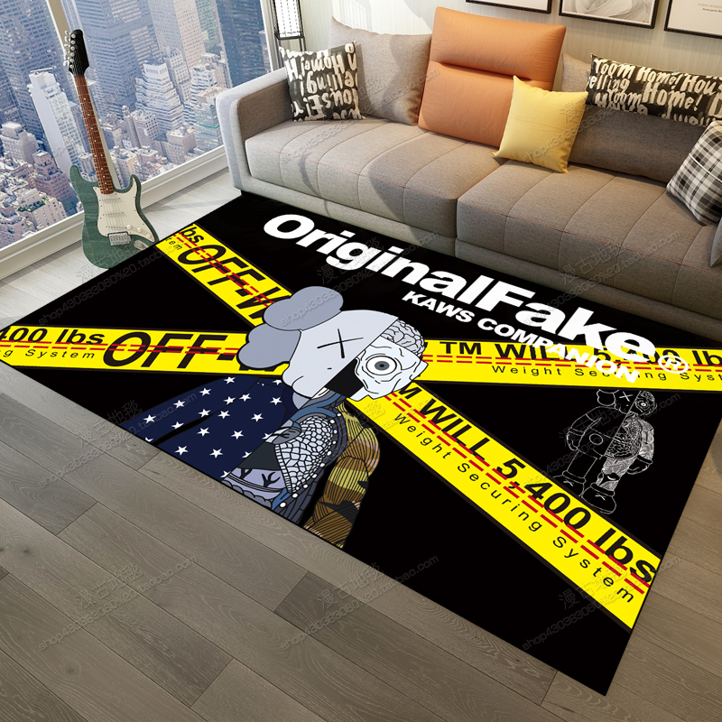 trendy living room kaws carpet bedroom bedside blanket personality bla coffee table mat cloakroom tide brand floor mats can be customized