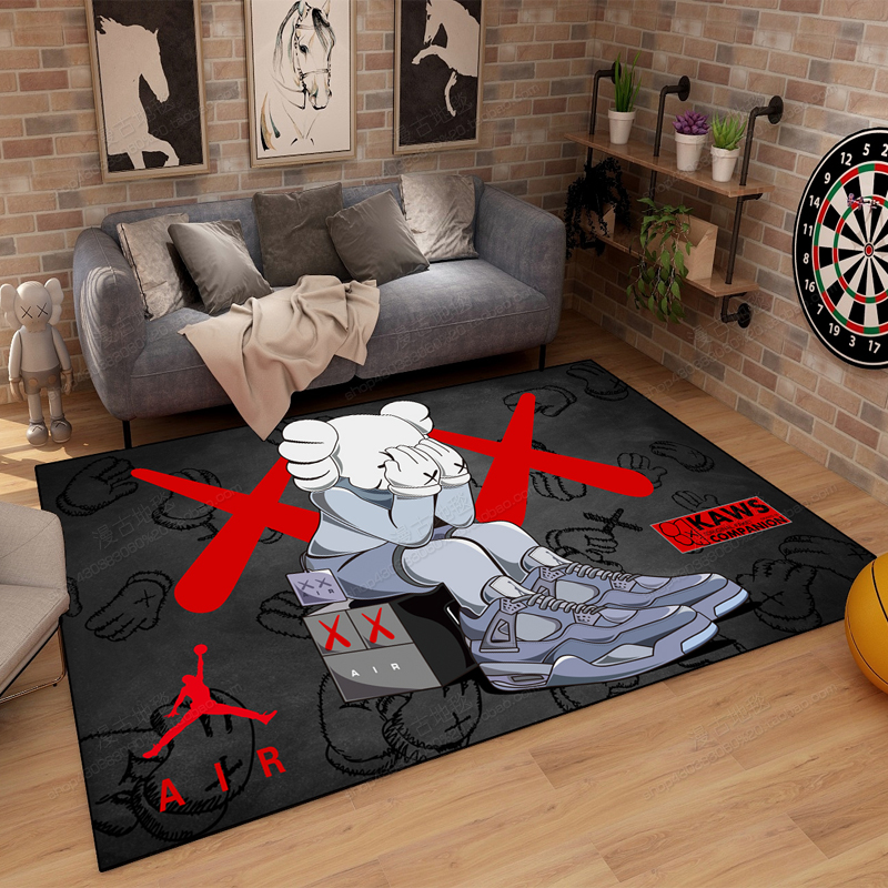 trendy living room kaws carpet bedroom bedside blanket personality bla coffee table mat cloakroom tide brand floor mats can be customized