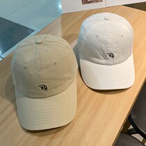 Hong Kong soft-top baseball cap simple and versatile small letter embroidered duck cap wide brim face-showing small Korean style hat
