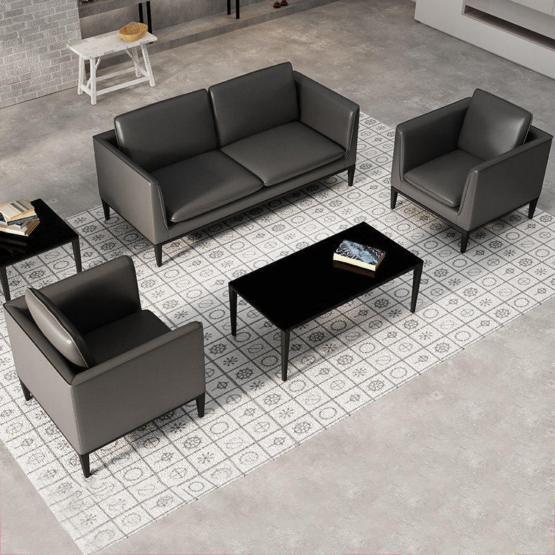 Office furniture minimalist modern office reception area sofa tea table portfolio in talks with guest sofas trio