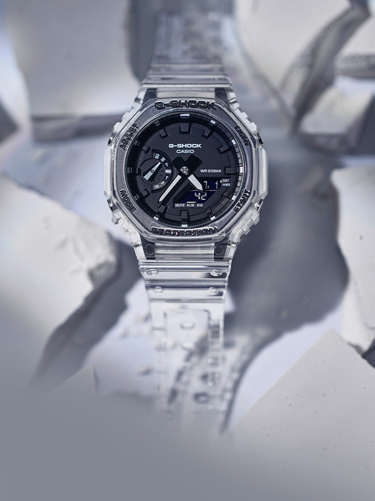 Casio Watch Men's Transparent Ice Tough Limited Edition G-Shock Fashion Waterproof Sports Watch Ga2100