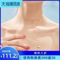 Agovski fan-shaped small skirt necklace female sterling silver niche design sense simple tide 2021 new clavicle chain