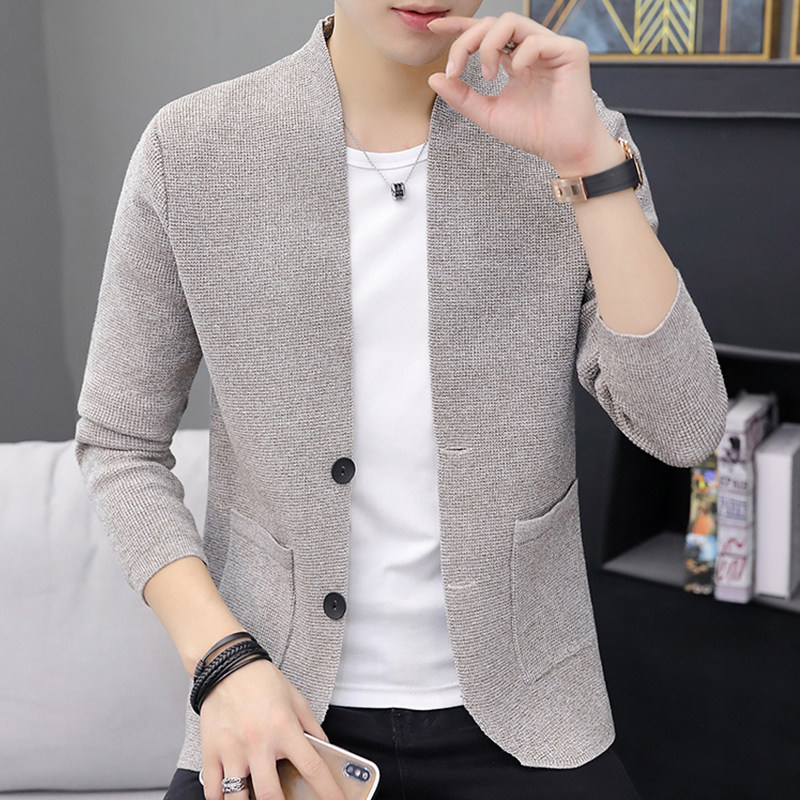 Knitted Sweater Men's Bon - style 2023 Spring and Autumn New Han Edition Current Sweater Cover button sweater