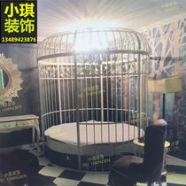 Iron large metal characteristic birdcage bed theme hotel hotel villa restaurant large round decorative birdcage