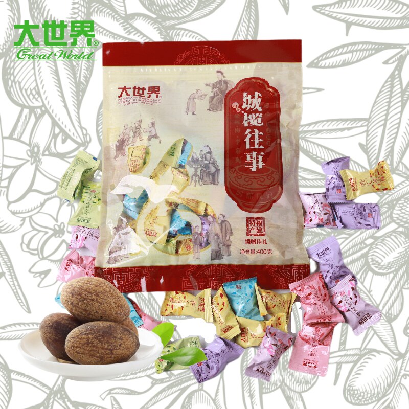 Fujian specialty Big world olive fruit Dried city olive past Candied snack food Snack food snack 400g