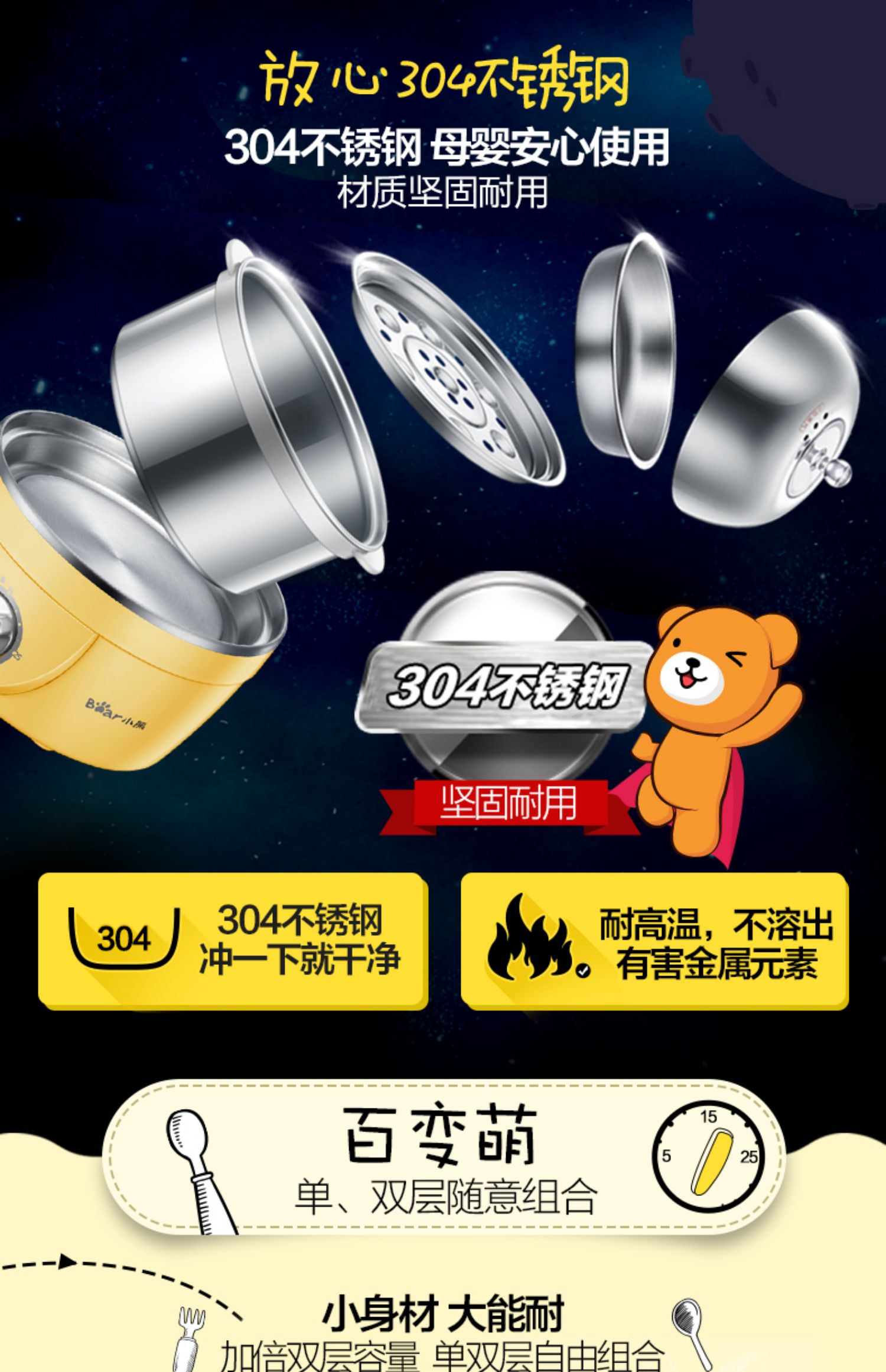 Cubs hấp trứng hấp trứng đôi mini trứng luộc tự động tắt máy ăn sáng nhà máy đa năng trứng nồi nấu mì mini