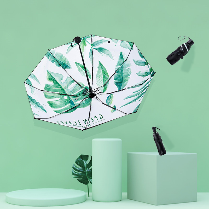 Parasol Women's summer sunscreen parasol umbrella Sunny and rain dual-purpose umbrella Folding small portable light anti-UV 50% off