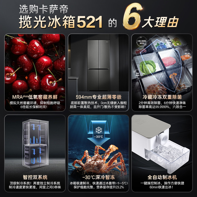 卡萨帝BCD-521WGCTDMGCTU1冰箱图片