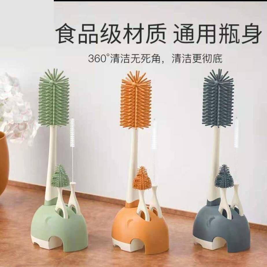 Silicone Milk Bottle Brush Baby Cleaning Kit Washing Theorizer Baby Pacifier Shelve Straw Containing Box Srints