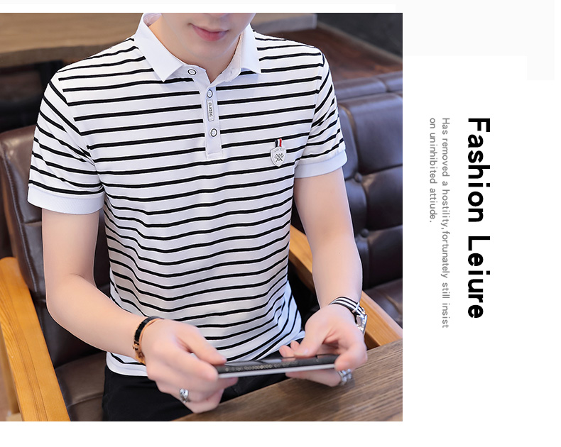 Áo thun nam tay ngắn 2019 phiên bản mới của Hàn Quốc phiên bản lớn của quần áo Áo thun mỏng có cổ áo sơ mi có cổ áo mùa hè t - Polo áo phông polo