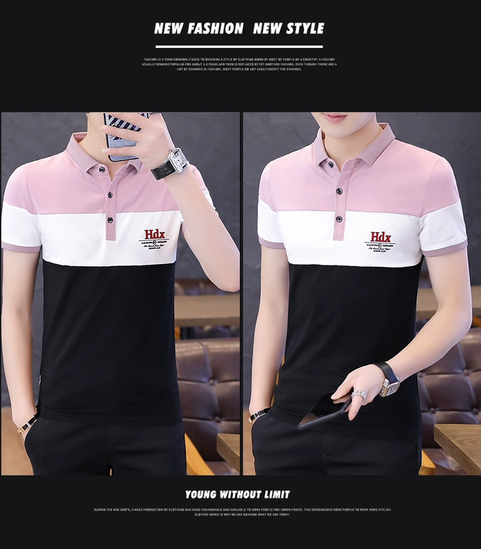 Áo thun nam mùa hè ngắn tay mới ve áo Paul polo mùa hè xu hướng giản dị quần áo nam nửa tay - Polo t shirt polo