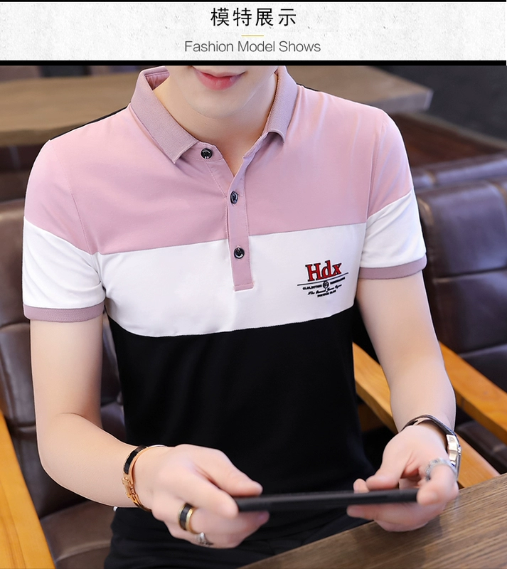 Áo thun nam mùa hè ngắn tay mới ve áo Paul polo mùa hè xu hướng giản dị quần áo nam nửa tay - Polo t shirt polo