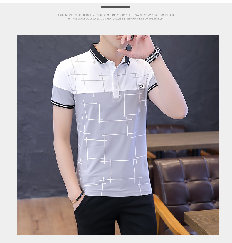 Mùa hè cotton nam ngắn tay áo thun ve áo polo xu hướng nam phiên bản Hàn Quốc áo thun đáy quần áo mới - Polo áo phông nam có cổ