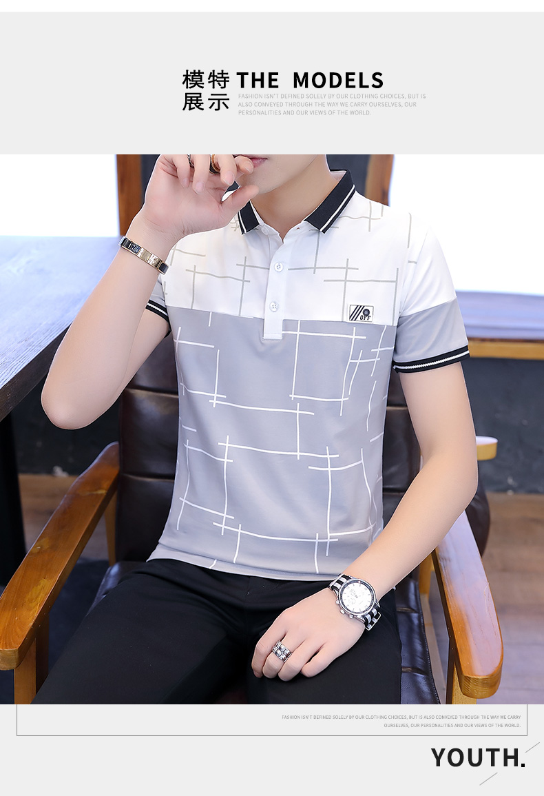 Mùa hè cotton nam ngắn tay áo thun ve áo polo xu hướng nam phiên bản Hàn Quốc áo thun đáy quần áo mới - Polo áo phông nam có cổ