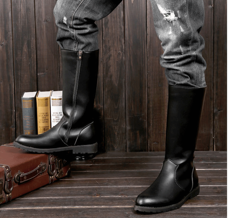 Male and female leather boots Men's shoes COSPLAY Cartoon Game Riding Boots Captain Boots Martin boots Gcotton