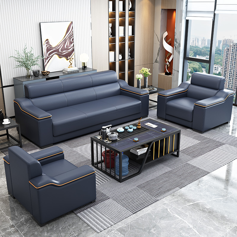 New Office Sofa Brief Modern Reception Trio Place Fashion Internet Red Office Guest Business Tea Table Combinations