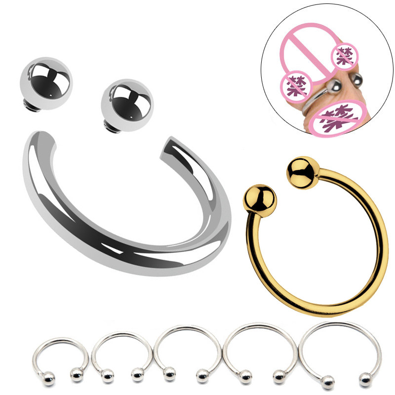 Gay male gay sex four beads metal stainless steel penis ring JJ ring glans ring alternative penis lock fine ring
