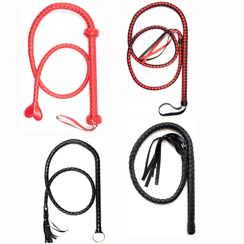Black Loving Heart Type Leather Prop Leather Whip Woman With Appliance Couple Toys Straight Whip Queen Lengthened Devil Whip
