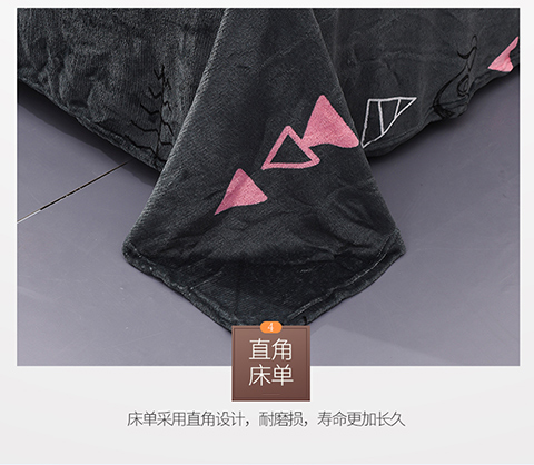 Bốn mảnh mùa đông san hô nhung dày bộ đồ giường flannel ấm hoạt hình nữ Fale lông cừu hai mặt ba mảnh chăn ga gối everon