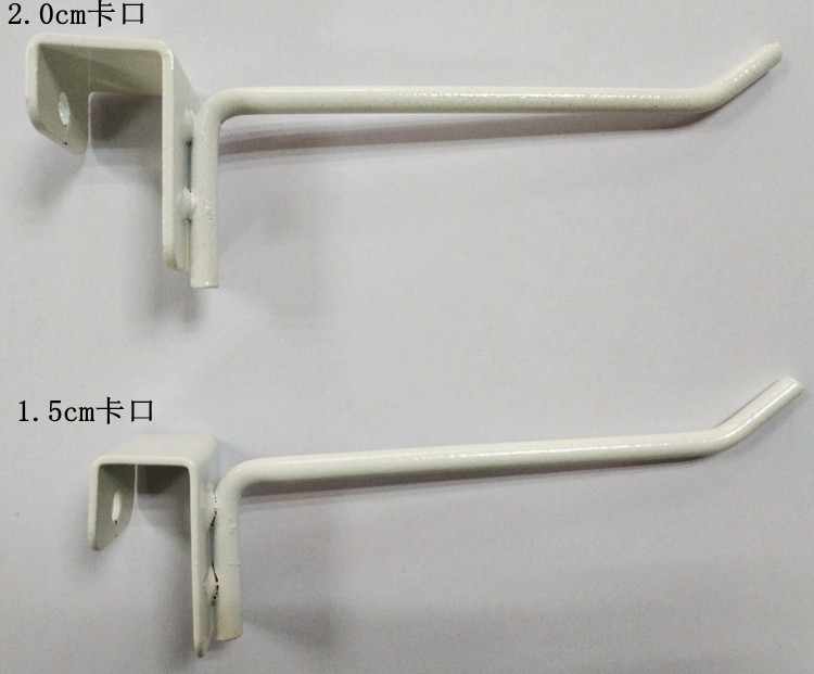 White supermarket shelf single line hook beam square tube hook Small goods Mobile phone accessories Snack display Chi-square hook