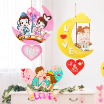 Tanabata Valentines Day charm Decorative supplies Jewelry shop window pendant Supermarket shopping Mall hanging atmosphere scene layout