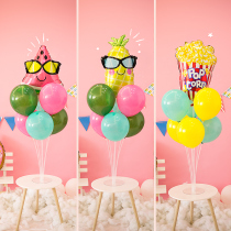 Net red cartoon fruit cute table floating balloon column Baby Birthday Party childrens year scene decoration layout