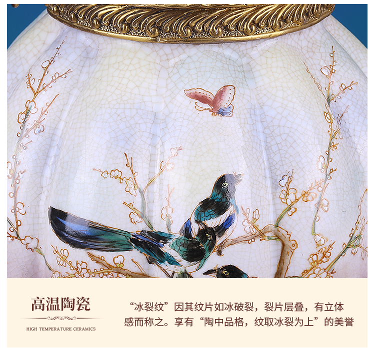 American ceramic painting pumpkins, basket cover box of creative furnishing articles European household storage tank handicraft ornament sitting room