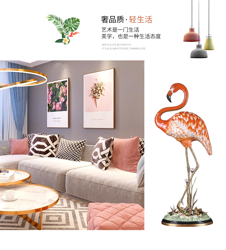 European household soft outfit ceramic flamingos creative example room porch sitting room adornment simulation animal furnishing articles