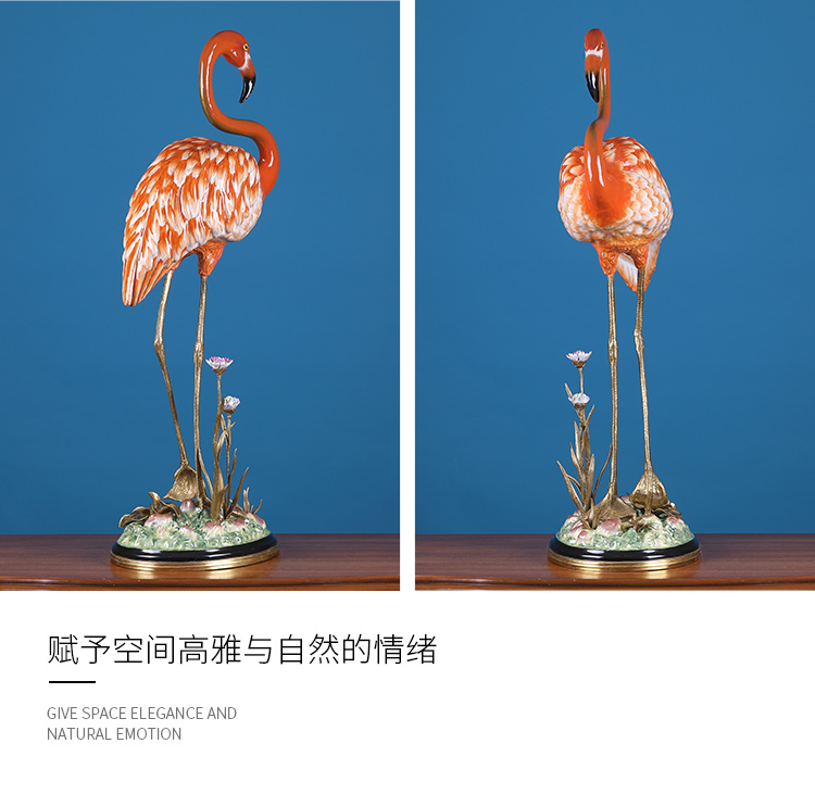 European household soft outfit ceramic flamingos creative example room porch sitting room adornment simulation animal furnishing articles