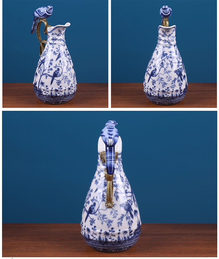 American blue parrot sitting room ark decoration ceramic vase soft outfit style restoring ancient ways receptacle porch act the role ofing is tasted furnishing articles