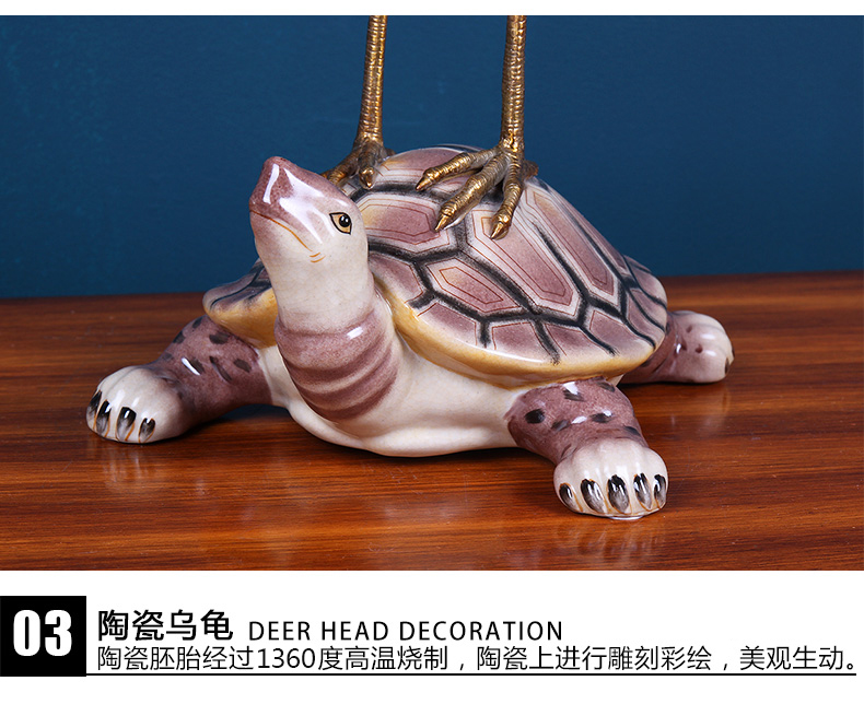 European creative turtle cranes live furnishing articles sitting room porch decoration gift decoration key-2 luxury villa, ceramic arts and crafts